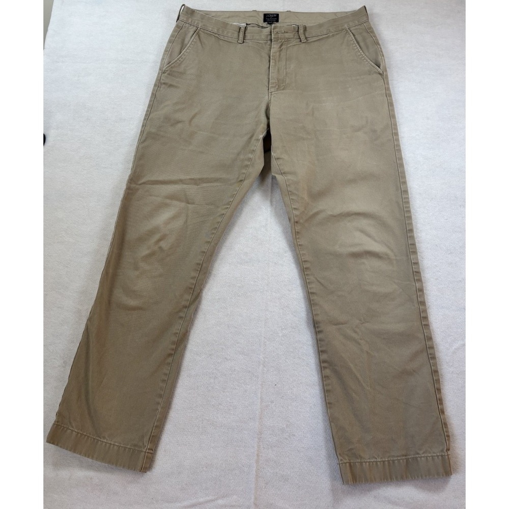 J Crew The Sutton Chino Pants Mens 34x28 Khaki Cotton Straight Fit Cotton Preppy
